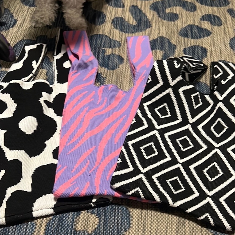 Set of Three Patterned Tote Bags